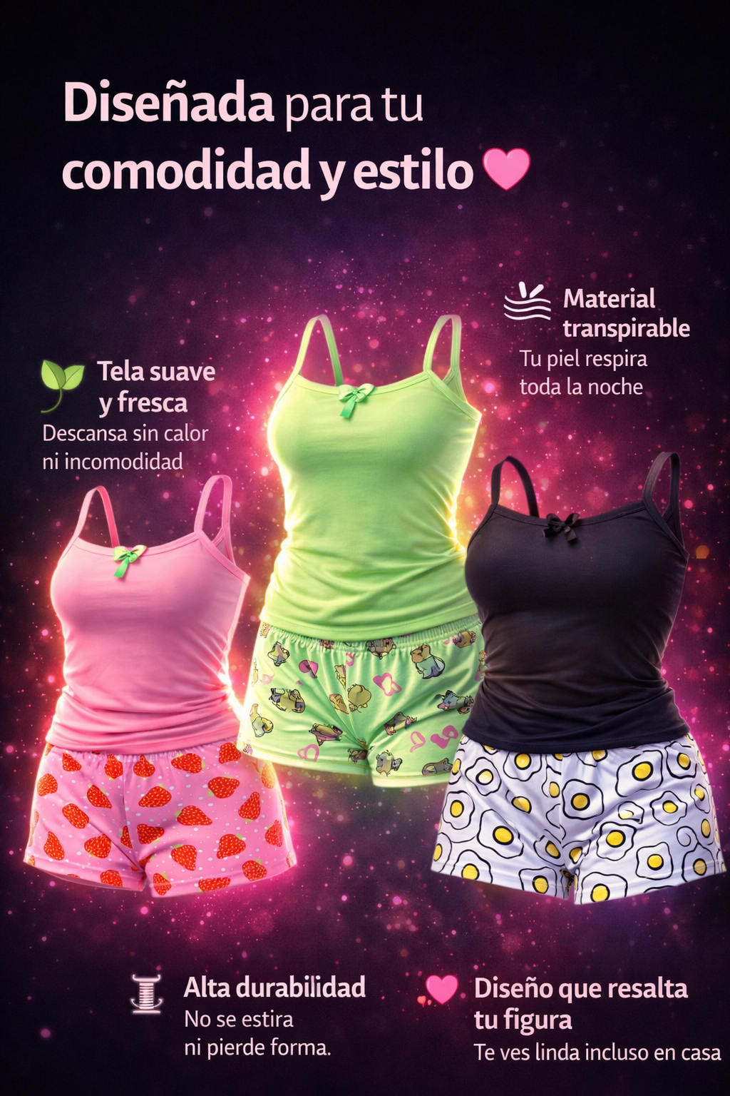 PROMO UNICA: PIJAMA PARA DAMA TIPO SHORT